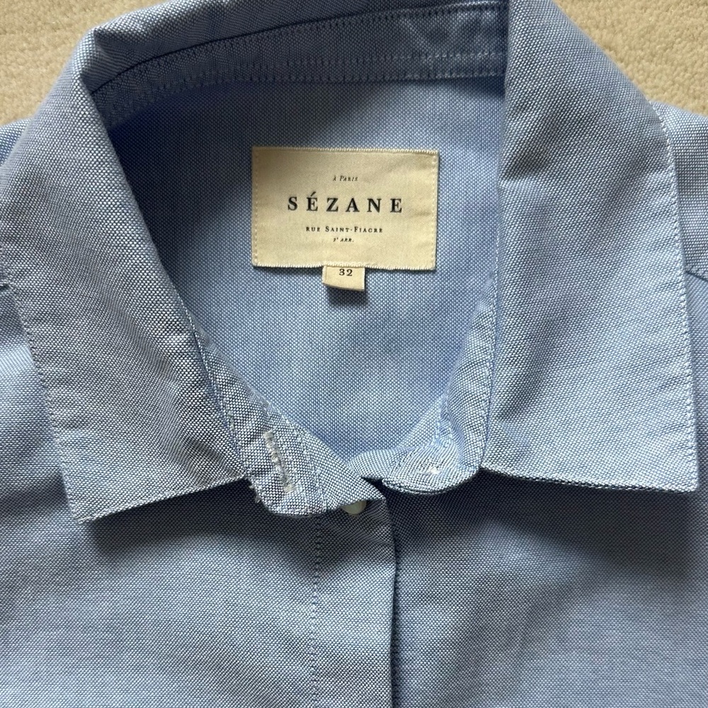 Sezane Tomboy Shirt Blue 32 - Picture 4 of 5